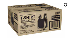 Members Mark Black T-shirt Carryout Bags 1000 Ct. Size 11.5 X 6.5 X 22