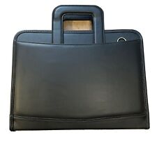 On.file Planner Briefcase Agenda Business Organizer Black Leather L Whandle New