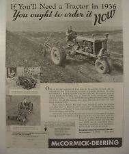 1936 Middle Size Mccormick-deering Farmall W-30 Farmall 12 Print Ad