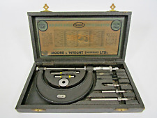 Moore Wright Adjustable Micrometer Tool 941x 0-4 Wood Case