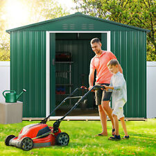 6x8 Ft Outdoor Storage Shed Large Metal Tool Sheds Heavy Duty Storage House
