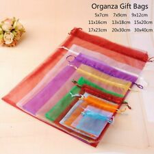 10x Sheer Organza Wedding Party Favor Gift Candy Bags Jewelry Pouches Decoration