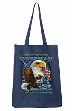 Large Canvas Shopping Travel Beach Tote Bag With United States Vet Eagle Design
