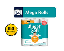 Angel Soft Toilet Paper 24 Mega Rolls- 2 Ply Bath Tissue Free Shipping New