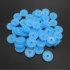 50pc Plastic Pulley Toy Wheels Small Flywheel Dia. 29mm Bore Hole 4mm 3.9mm Blue