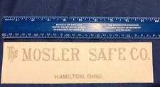 The Mosler Safe Co. Lettering Reproduction Sticker Emblem Decal