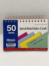 Bazic 50 Ct. Spiral Bound Index Cards. 3x5 Perforated Flash Cards For School