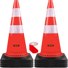8 Pcs Safety Traffic Cones 30 Pvc Orange Reflective Collars Construction Cones