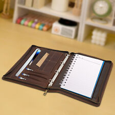 Padfolio Business Leather Portfolio Zippered Notebook Binder Organizer Office Us