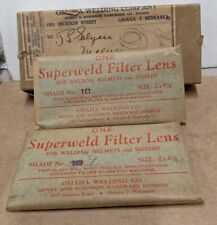 2 Vintage Superweld Filter Lens 9 10 Omaha Welding Co Nebraska Welding Helmet