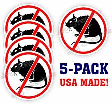 5pk Funny No Rats Hard Hat Stickers Vinyl Decals Laborer Foreman Construction