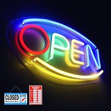 Led Open Sign Light Neon Light With Hours For Window Store Bars Restaurant Door