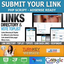 Turnkey Links Directory Website Php Script Toplist Voting - No Sql - Adsense