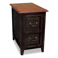 Leick Furniture Favorite Finds Shaker Storage Wood End Table In Slate Black