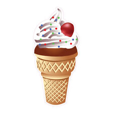 Food Truck Decals Ice Cream Cone Retail Concession Concession Sign Brown