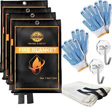 Safecastle 4 Fire Emergency Survival Kit Blanket 59x59 With 2 Hook And Glove