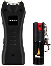 Police Stun Gun Burn Pepper Spray Combo Self Defense 618 Black