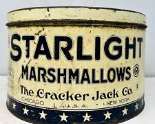 Vintage Starlight Marshmallows Cracker Jack 5 Lb Tin Container Empty Free Ship