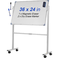 Vevor Double Sided Mobile Magnetic Whiteboard 60x90cm Rotatable Dry Erase Board