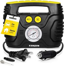 Car Tire Inflator With Gauge Small Air Compressor Portable Air Pump Analog Acdc