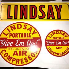 Lindsay Air Give Em Air Compressor Decal Set 1930s 40s Reproduction Bs Set