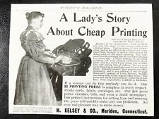 1897 M.kelseyco. 5 Cheap Printing Press Vtg Victorian Print Admeridenconn.ct