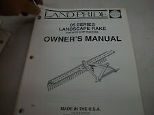 Land Pride Owners Parts Manual 05 Series Landscape Rake