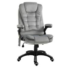 Computer Desk Office Chair With Massage Heat High Back Executive Recliner Grey
