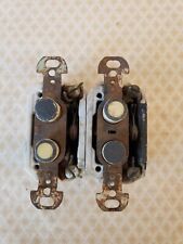 Lot Of 2 Vintage Push Button Light Switch Single-pole Mother-of-pearl Onoff