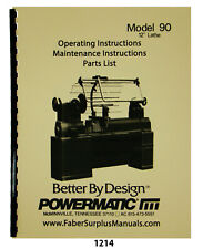 Powermatic 12 Model 90 Lathe Operation Maintenance Parts List Manual 1214