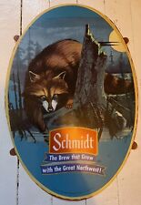 Rare Vintage Schmidt Beer Raccoon On A Log Insert For Lighted Sign