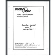 Monarch Lodge Shipley Model A 38412 Lathes Operators Manual And Parts List 58 Pg