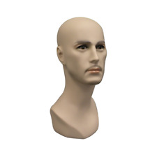Realistic Adult Male Fleshtone Fiberglass Mannequin Display Head