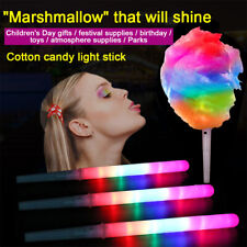 10x Glowing Marshmallows Sticks Colorful Led Glow Sticks Cotton Candy Cones Tube
