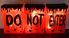 Do Not Enter Halloween Lighted 18 Signs Vintage Set 3 With Box Indoor Outdoor