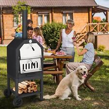 Outdoor Wood Fired Pizza Oven Pizza Maker Camping Cooker With 4 Steel Grill Rack