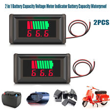 2xbattery Indicator Capacity Voltage Meter For Vehicle Lithium Lead-acid Battery