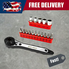 Big Red 36 Teeth Torque Ratchet Wrench Screwdriver Set With 14 Dual-drive