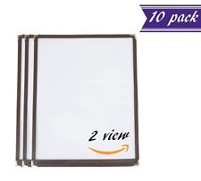 10 Pack Single Menu Covers Brown 8.5 X 11-inches Insert 2 View