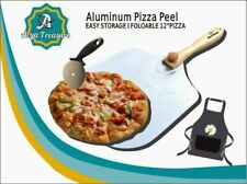 12aluminum Pizza Peel Paddle Wooden Handle Pizza Baking Trays For Ovengift Set