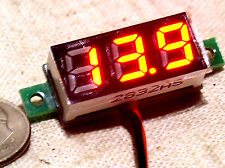 Mini Small 3 Digit Red Led 2 Wire Autorange Digital Panel Voltmeter 3-30v Usa
