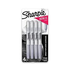 Sharpie 39109pp Metallic Permanent Markers Fine Point Silver 4 Count