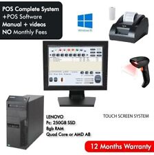 Pos System Touch Screen 15 Cpu Cash Register Express Retail Point Of Sale