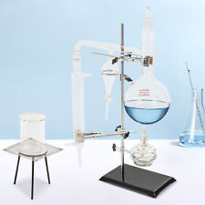 1000ml Distillation Apparatus Kit Lab Water Essential Oil Distiller Glassware