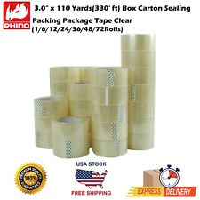 3 X 110 Yards Box Carton Sealing Packing Tape Clear 12 Rolls