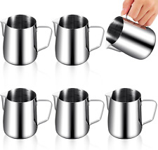 6 Pcs Milk Frothing Pitcher Espresso Steaming Pitchers 12 Oz Stainless Steel Mil
