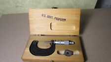 Vintage Scherr-tumico 1-2 Micrometer W Wood Case Standard Made In Usa
