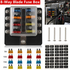 8 Way Auto Blade Fuse Box Block Holder Led Indicator For 12v 32v Car Marine Boat