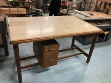 Mid Century Hamilton Company Oak Wooden Drafting Table
