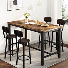 Lamerge Bar Table And Chairs Set Industrial Wood Kitchen Dining Table Space Svg